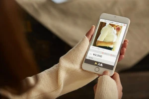 ネットオークションを楽しむ女性の手元写真