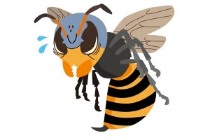 怯えるスズメバチのイラスト