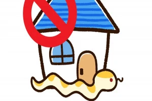 家から蛇を追い出すイメージイラスト