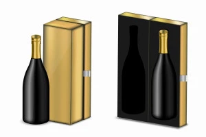 箱に入ったシャンパンのイラスト