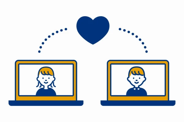 マッチングした男女のイラスト