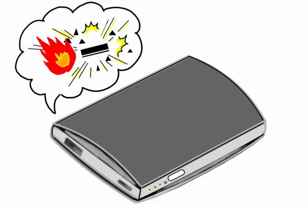 膨張したモバイルバッテリーのイラスト