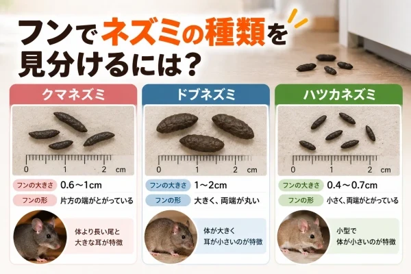フンでわかるネズミの種類判別画像