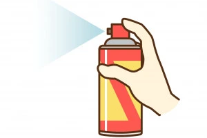 駆除スプレーを噴射するイラスト