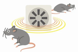 超音波を嫌がるネズミのイラスト