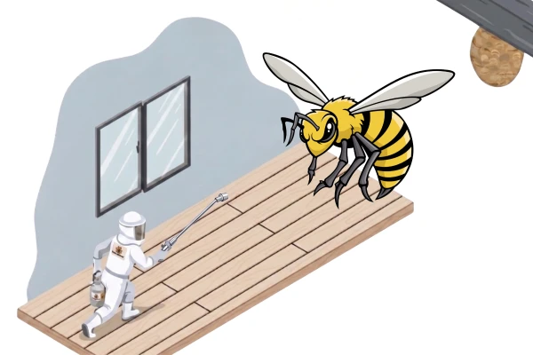 スズメバチ駆除業者のイラスト