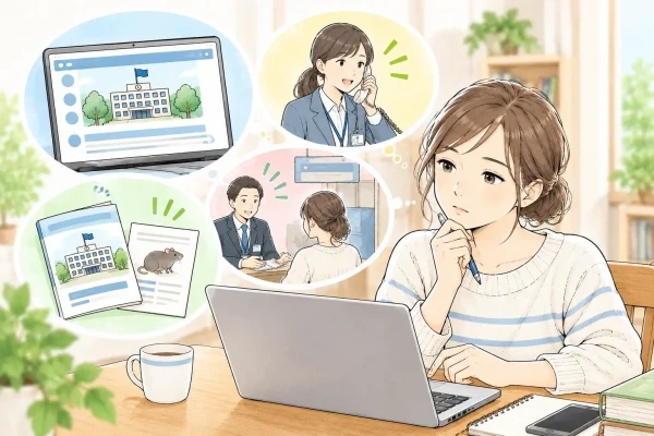 ネズミ駆除の助成制度を調べている女性