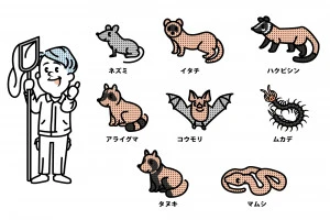 蛇の駆除業者のイラスト