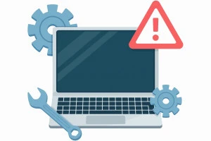 パソコン修理の注意のイメージイラスト