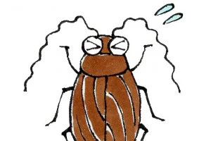 嫌がるゴキブリのイラスト
