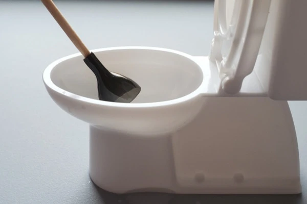 トイレの流れが悪いのを解消する様子