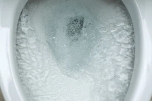 トイレの水を流している写真