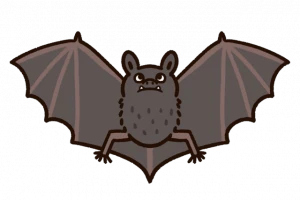 飛んでいるコウモリの絵