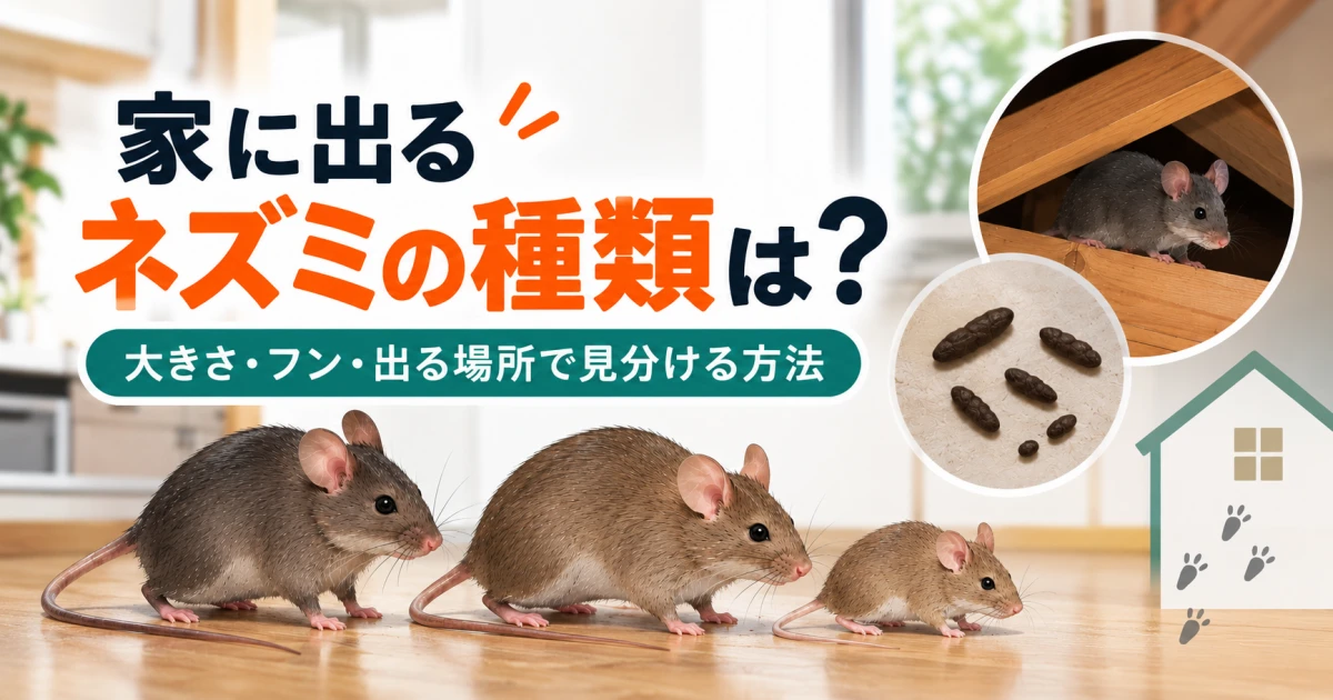 家に出るネズミの種類は？大きさ・フン・出る場所で見分ける方法