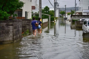道が浸水している様子