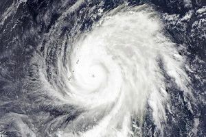 台風の航空写真