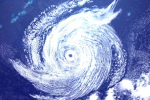 巨大台風の3DCGイメージ