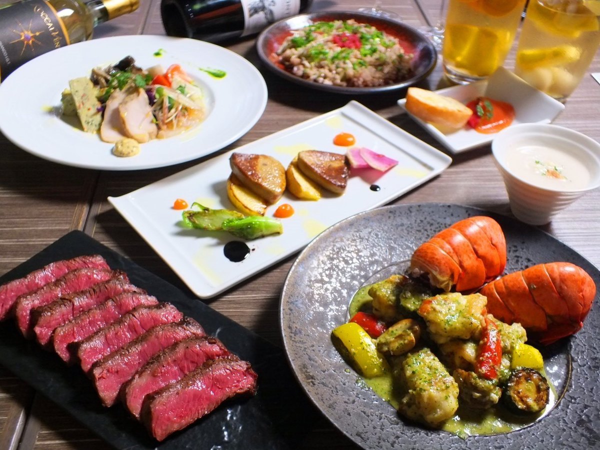 ~話題の熟成牛と厳選食材を食べつくす15品~ 5000円(税込)