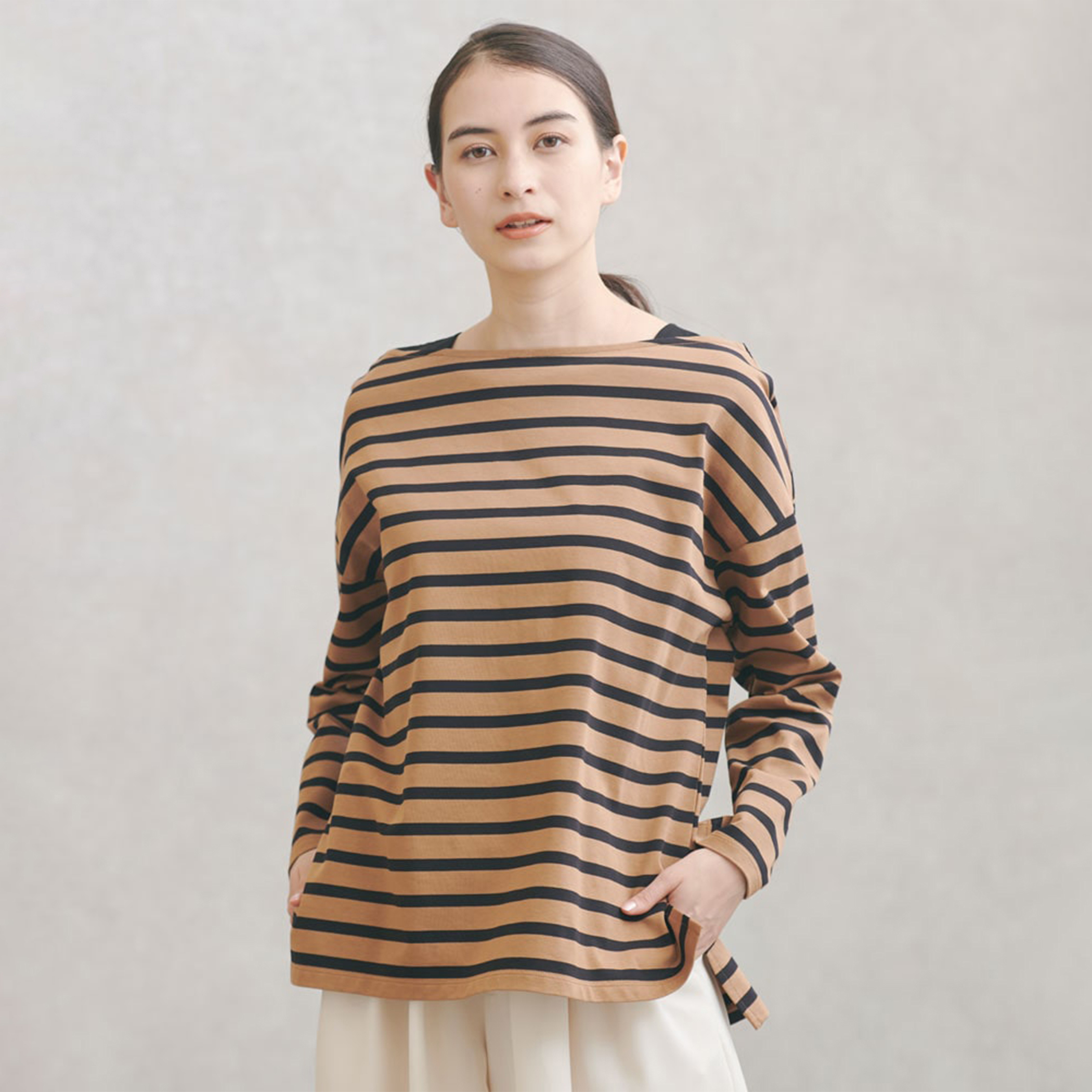 ドロップショルダーボーダーTEE