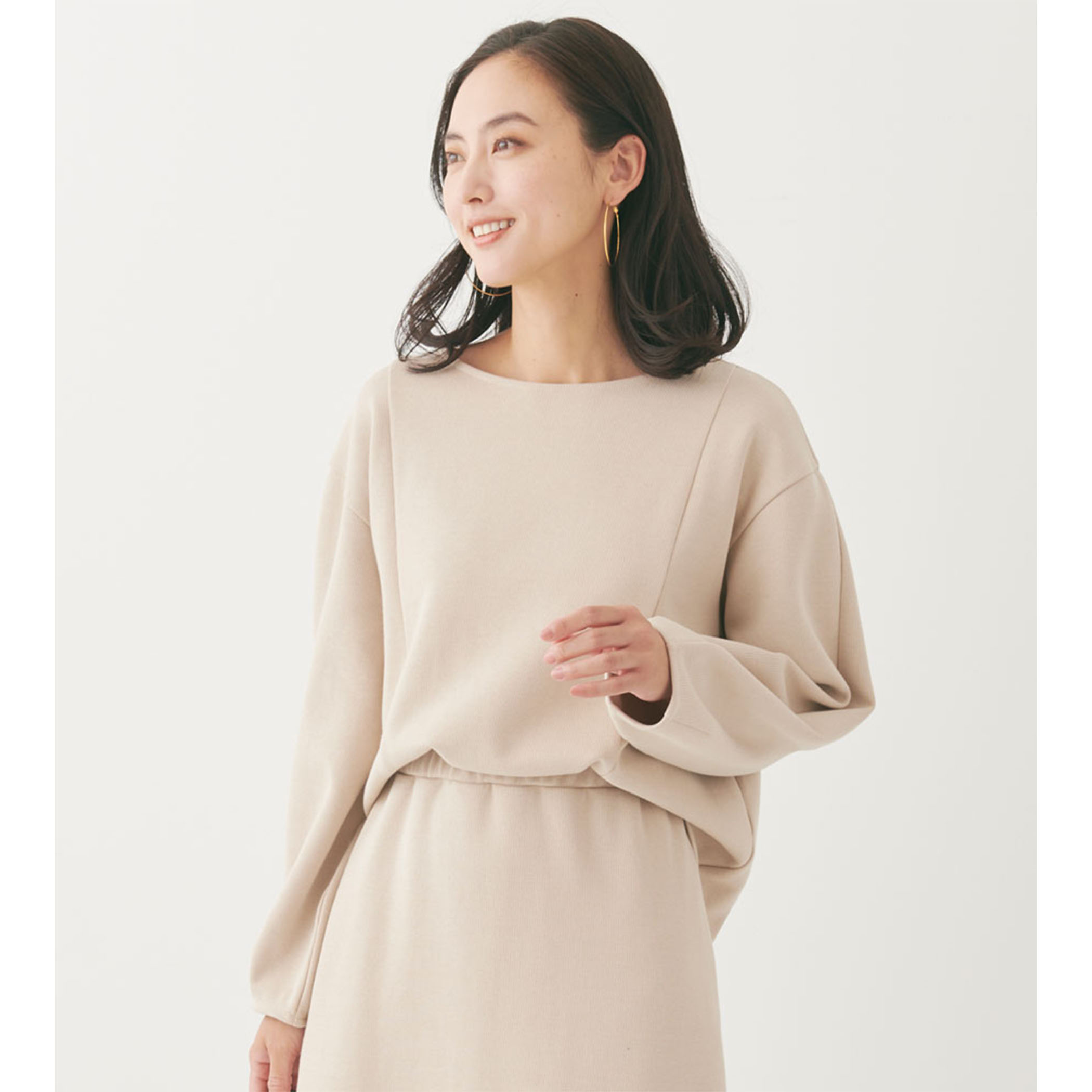 ダブルフェイスリブトップス