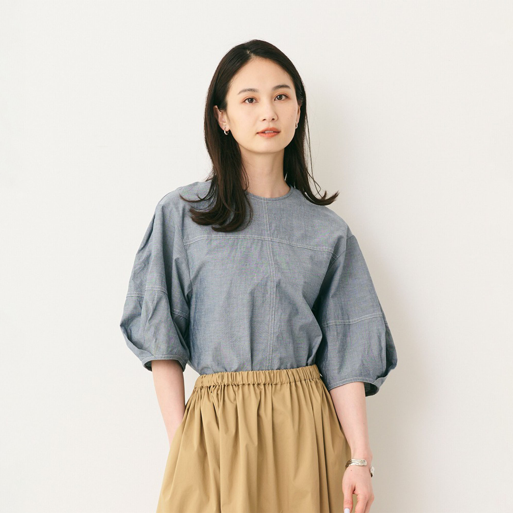 ステッチダンガリーブラウス