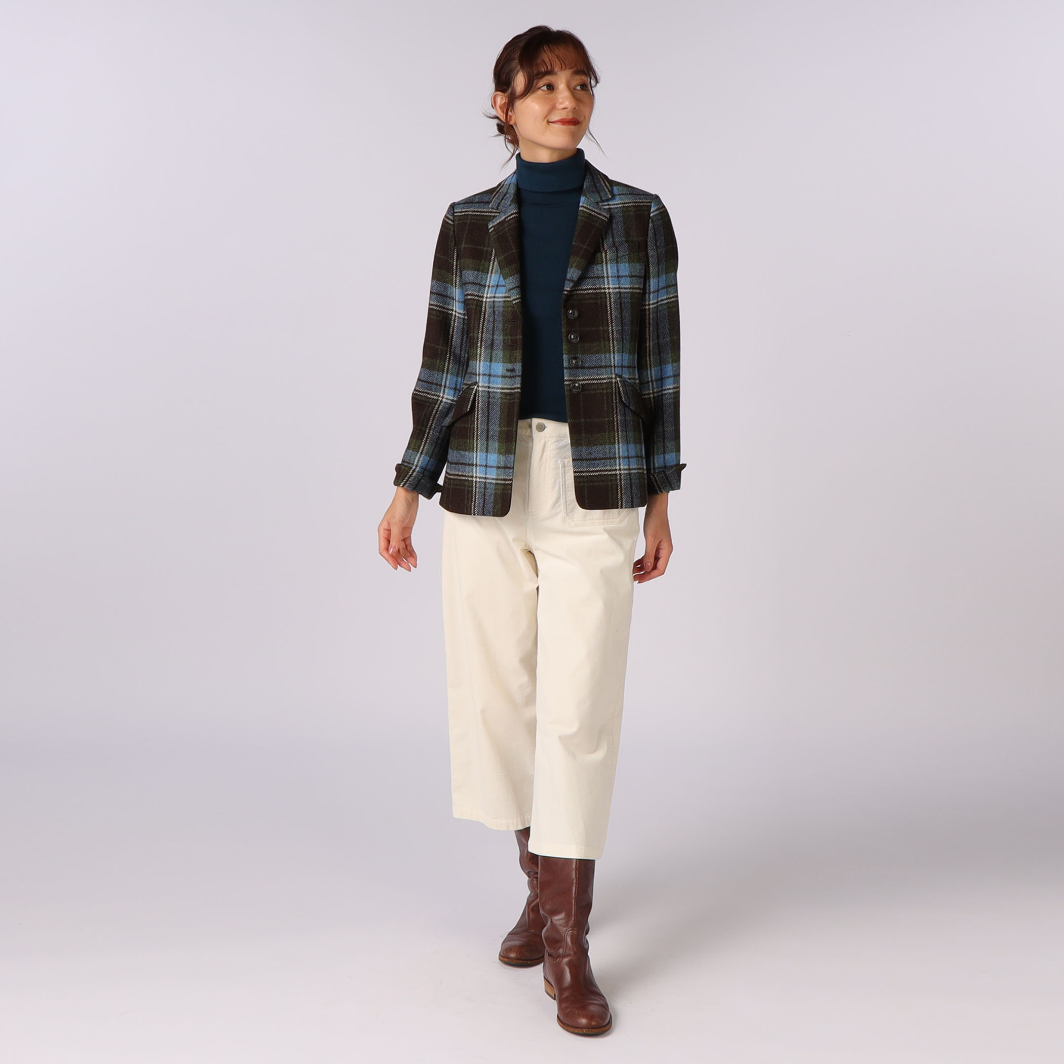 ムーンチェックツィードジャケット