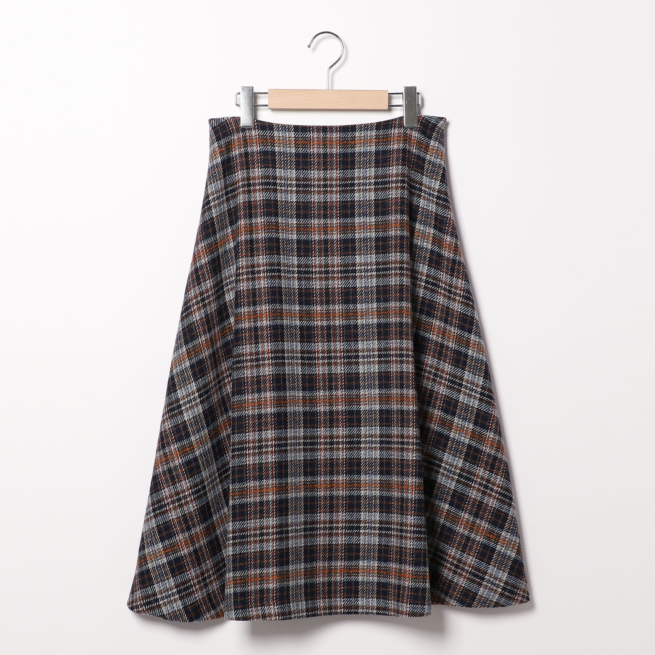 カラーネップチェックスカート