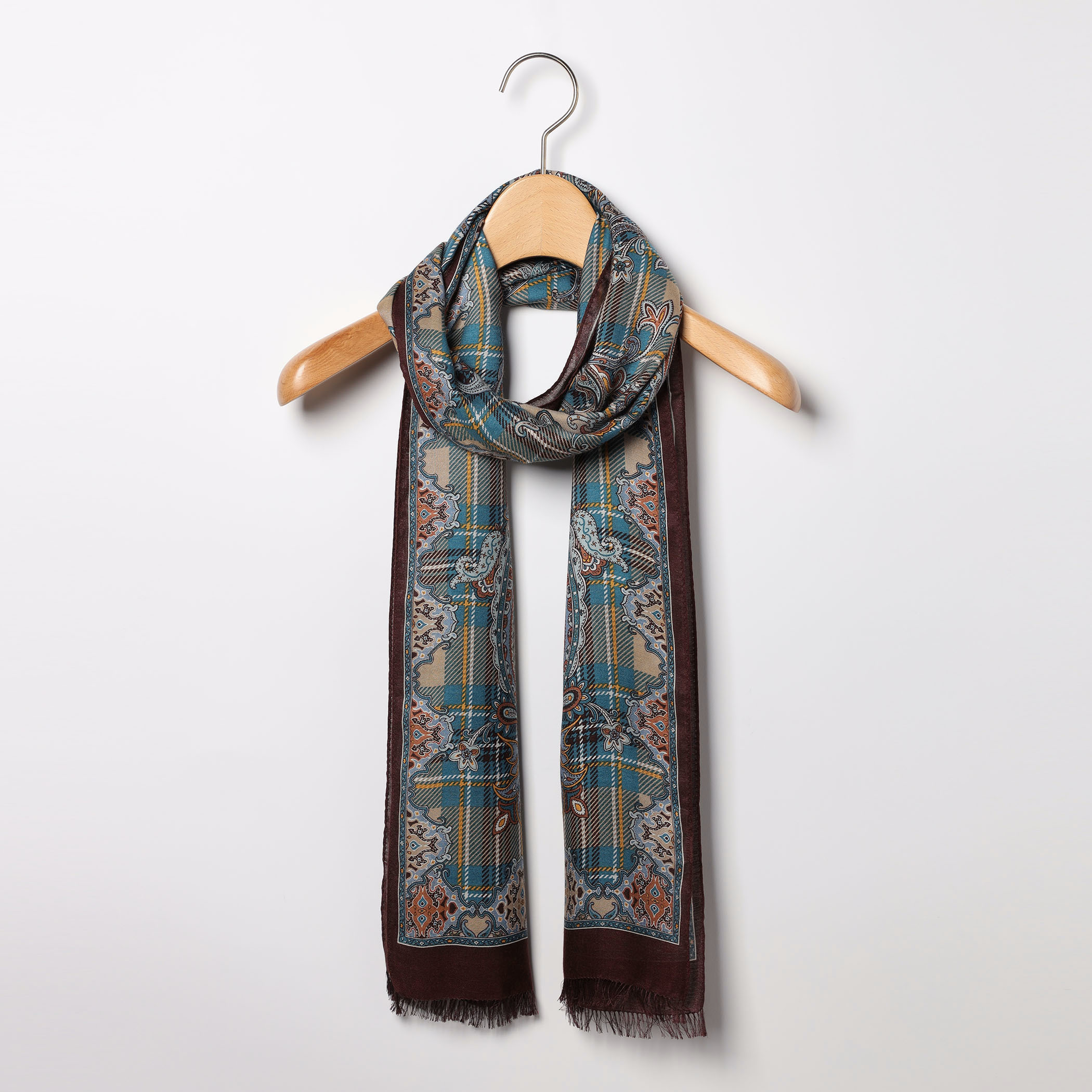 チェックペーズリーストール