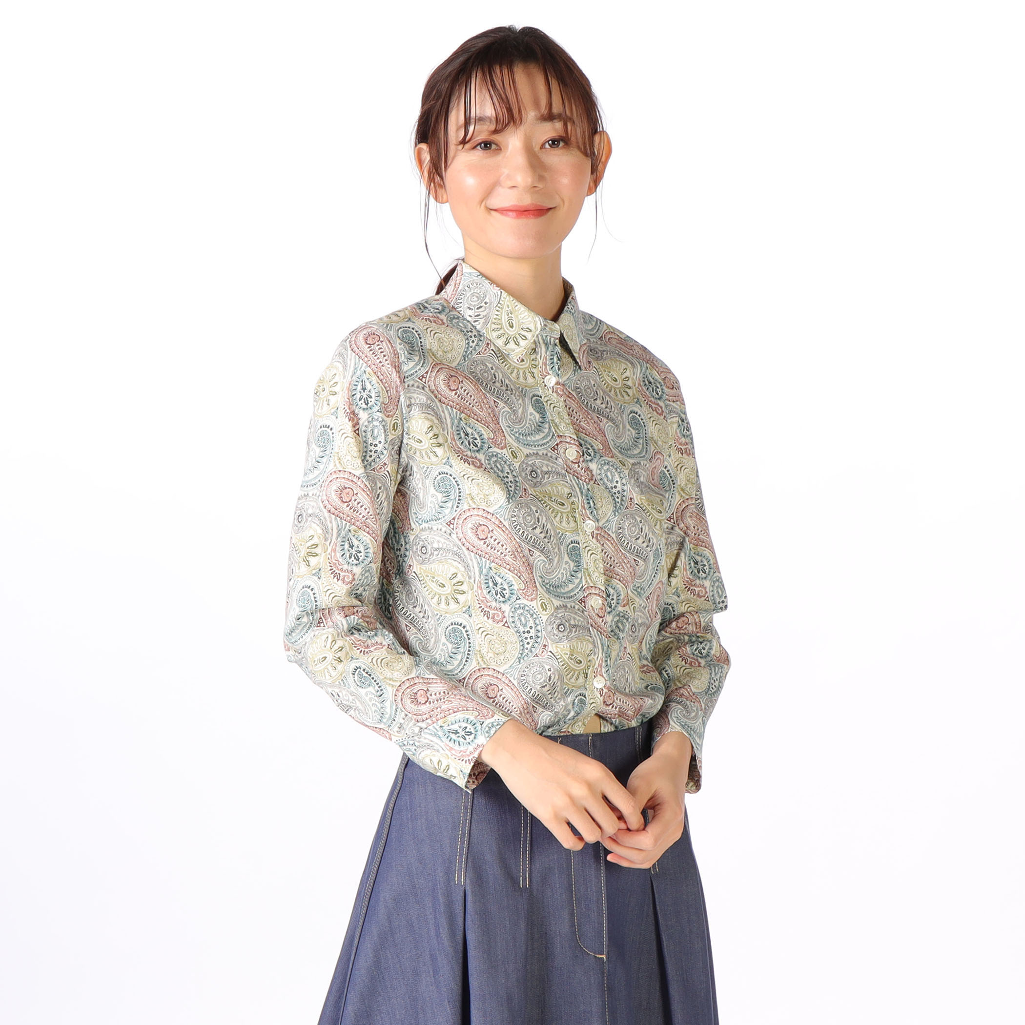 リバティプリントサラサシャツブラウス