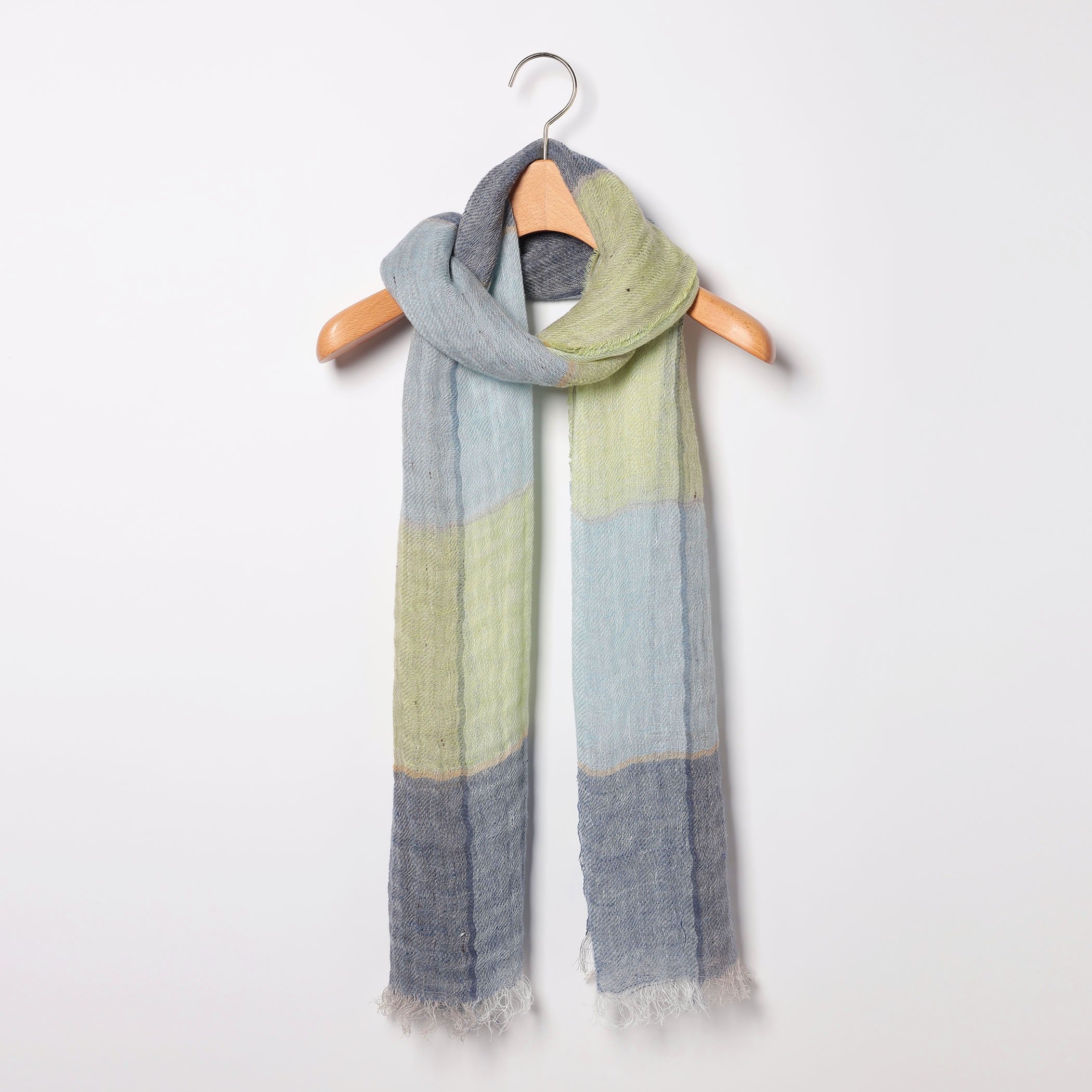 リネンチェックストール