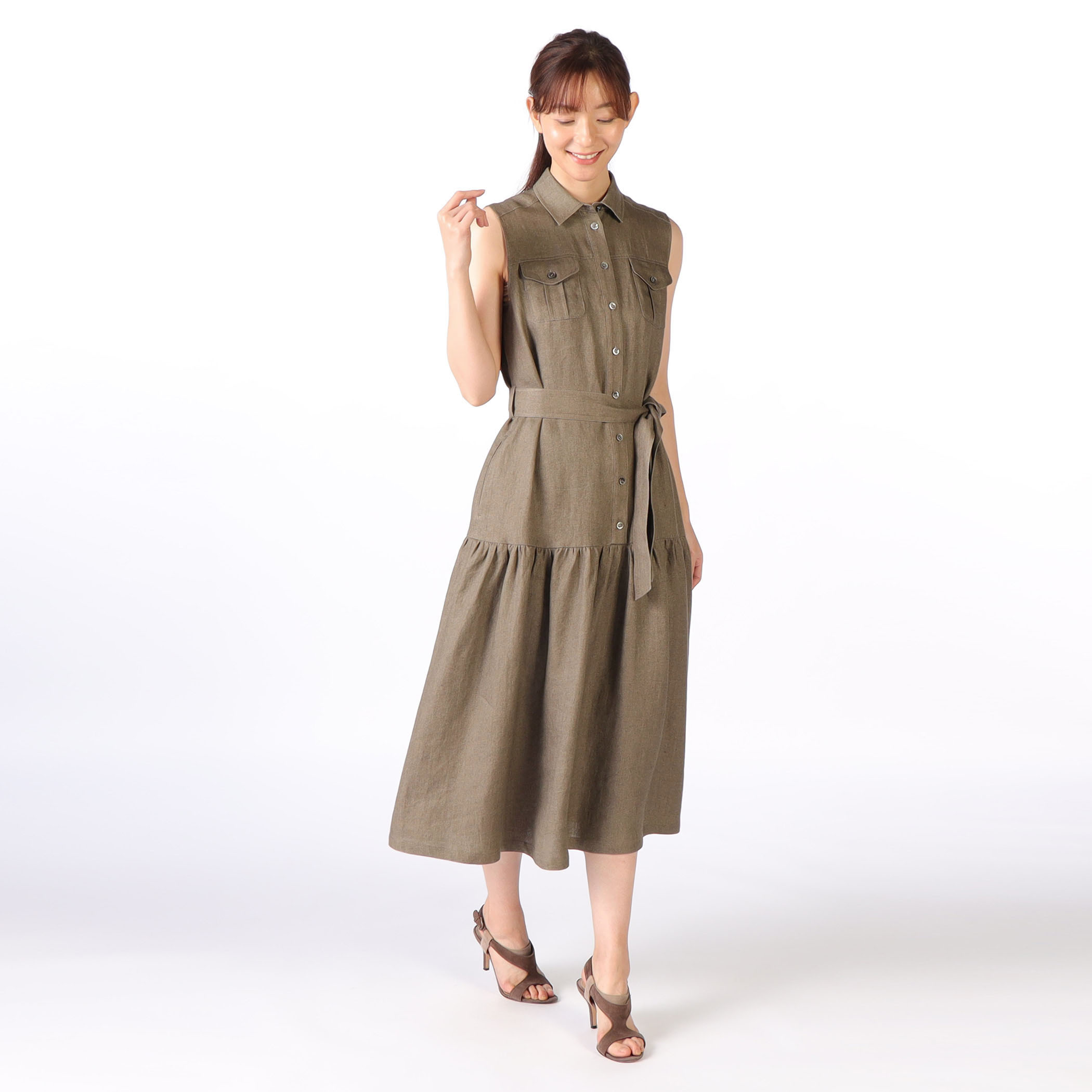 ナチュラルツイルワンピース