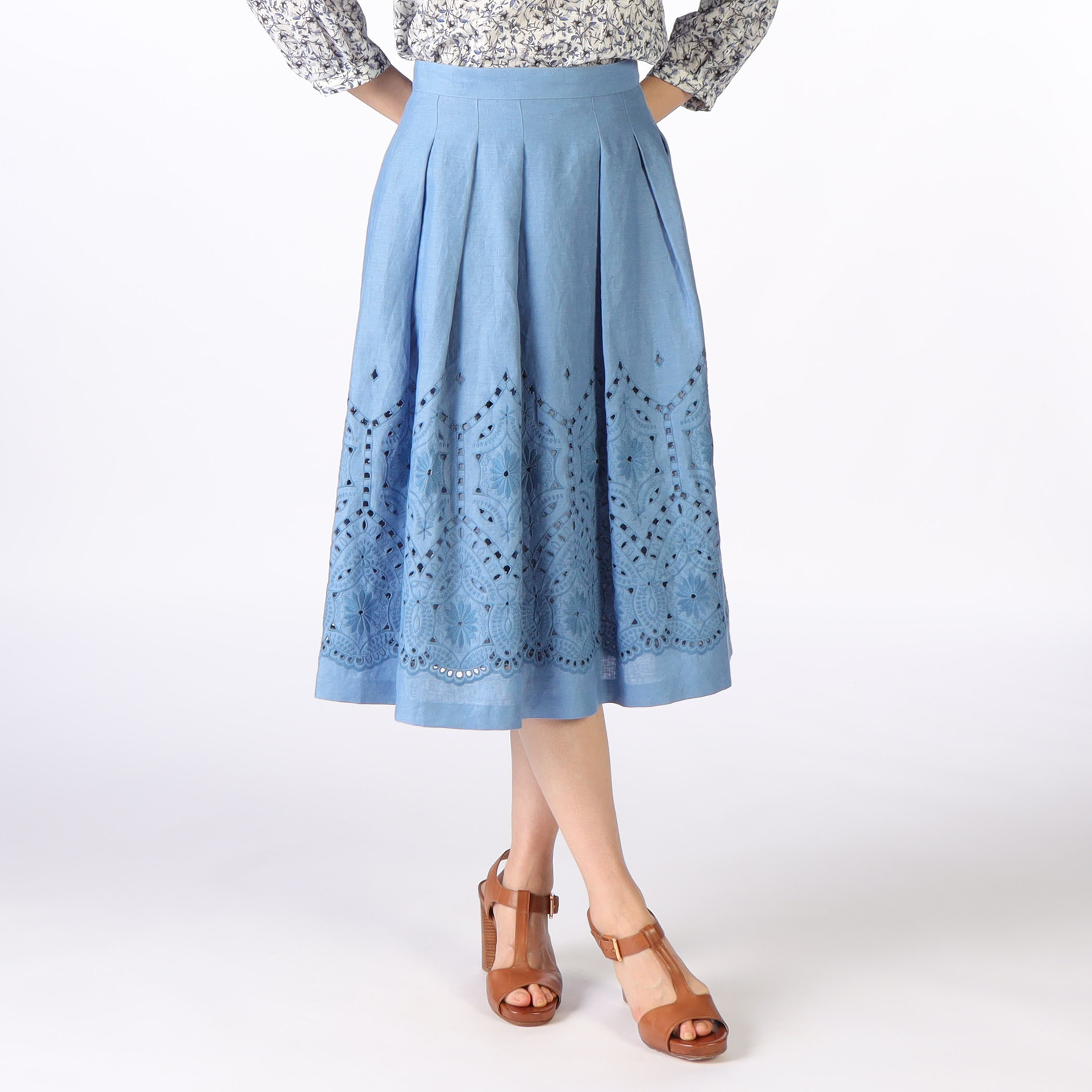 リネンエンブロイダリースカート