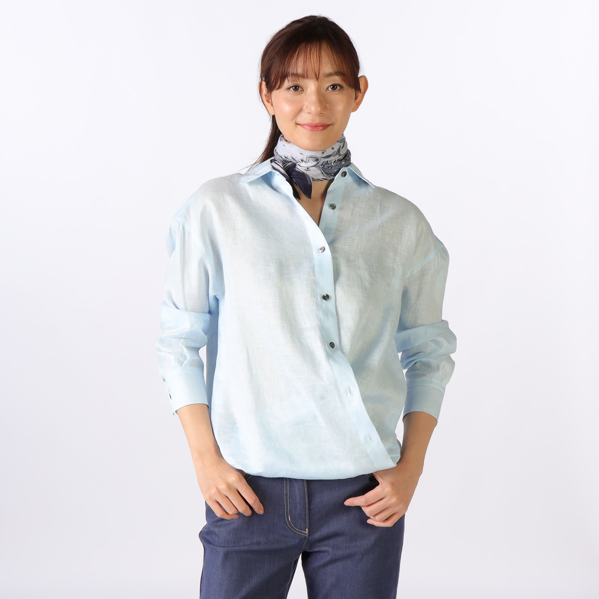 ウォッシュリネンシャツブラウス