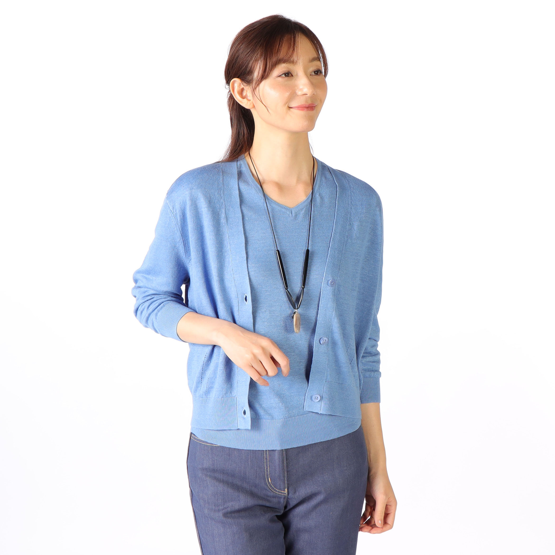 テンダーリネンニットカーディガン