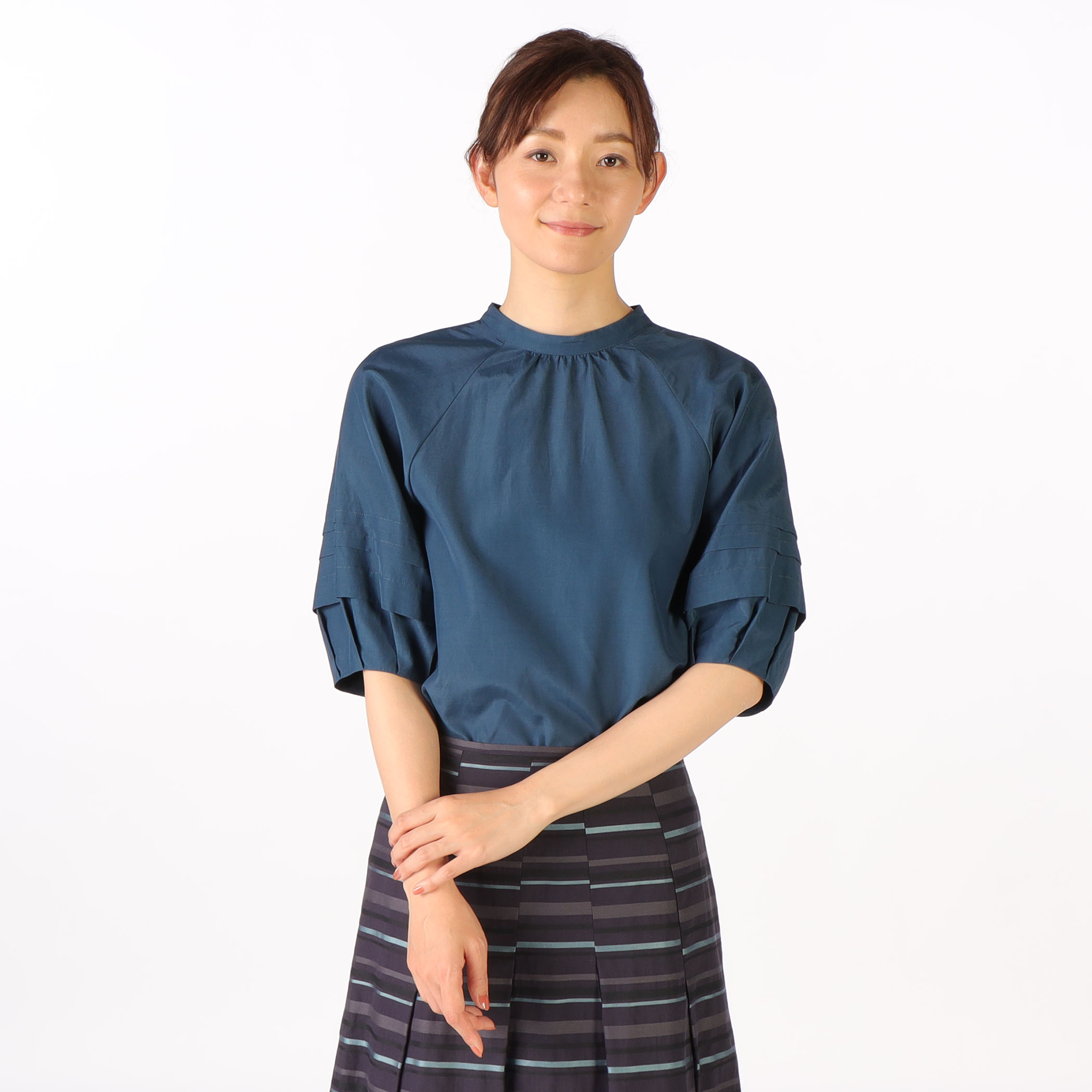 ナチュラルポプリンブラウス