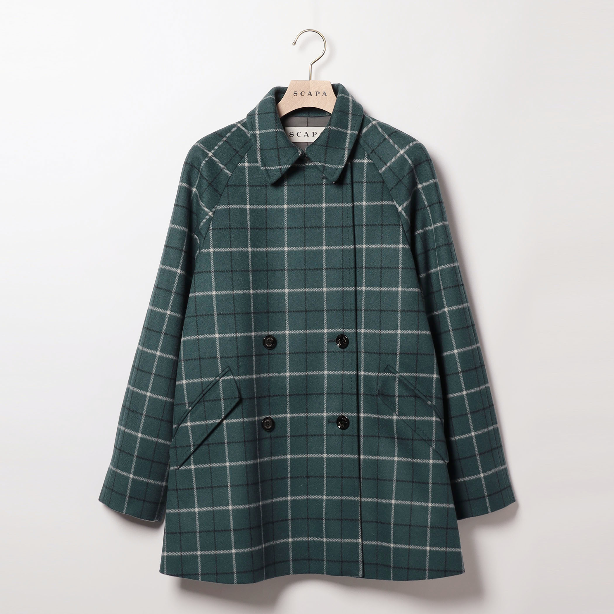 ウールチェックコート