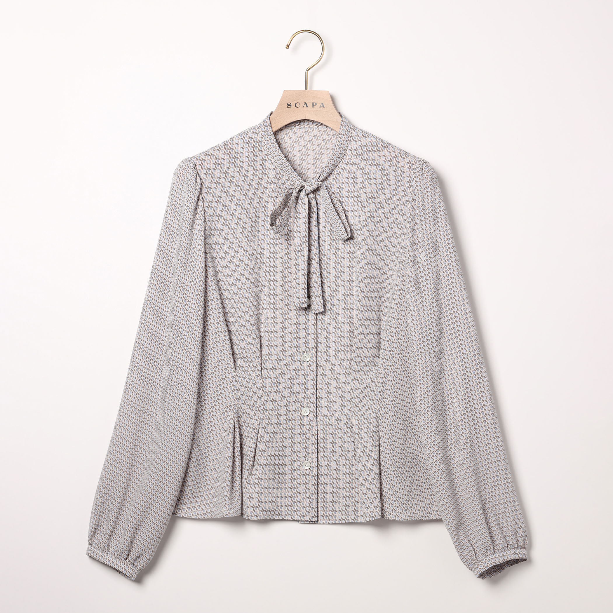 ジオメトリック長袖ブラウス