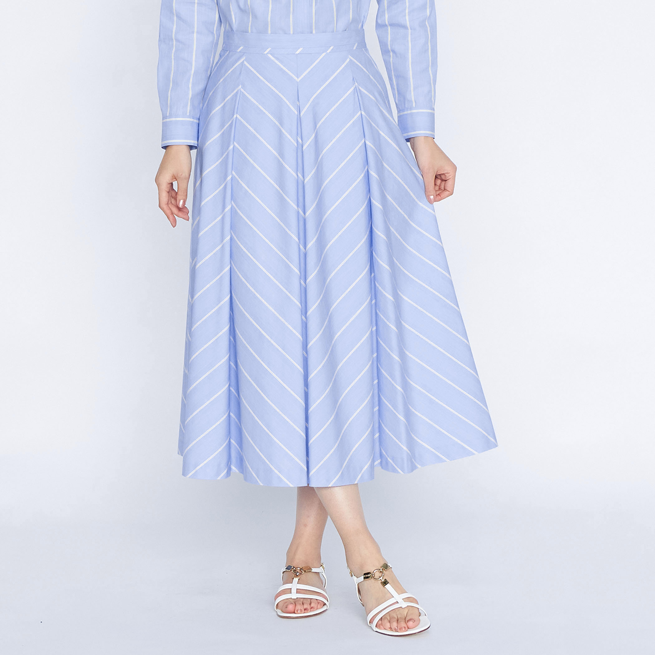 コットンストライプスカート