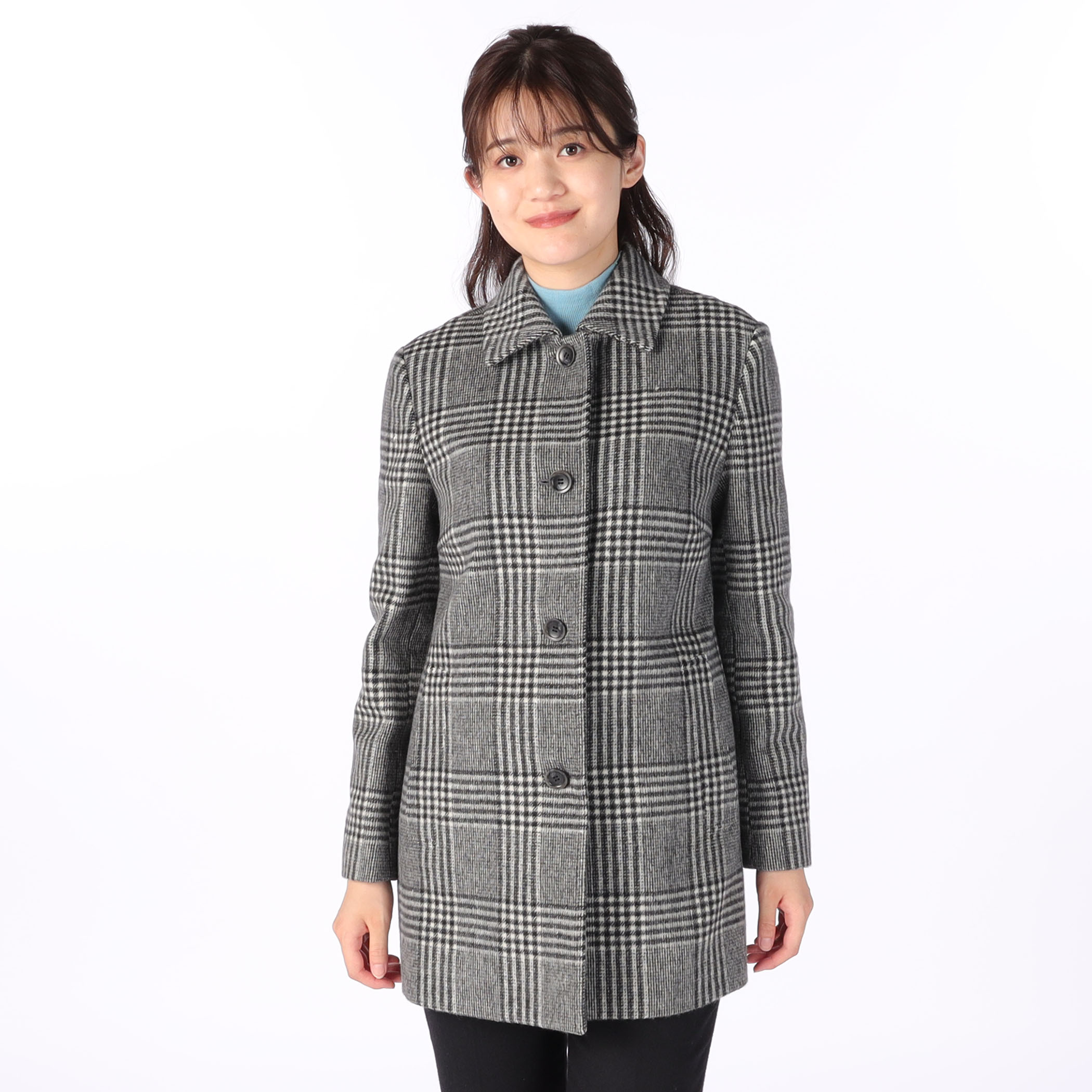 ペコラムメルトンチェック コート