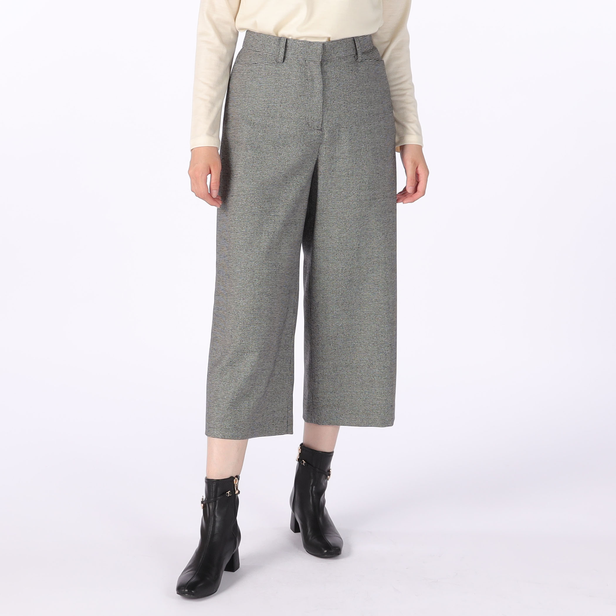 ストレッチフラノ ワイドパンツ