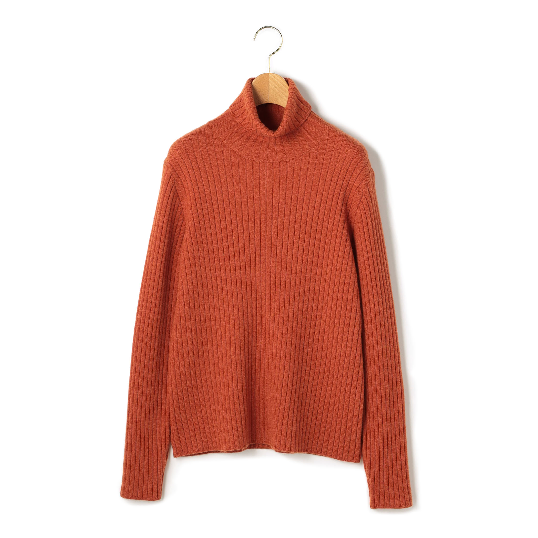 ワイドリブ タートルネックニット