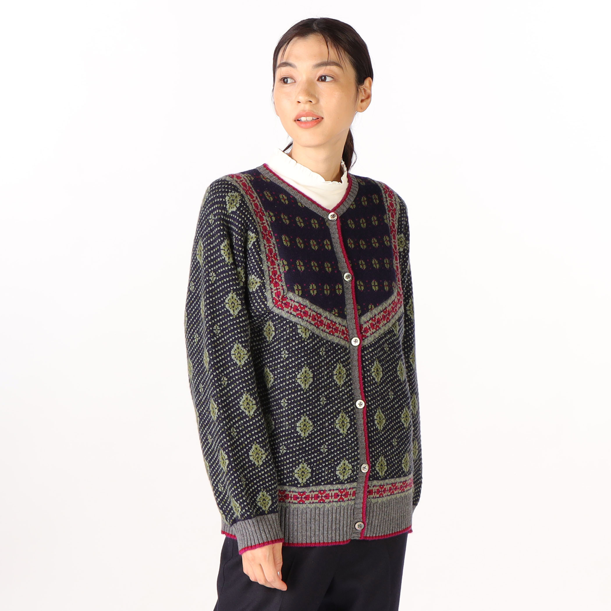 フェアアイルパッチワークニット