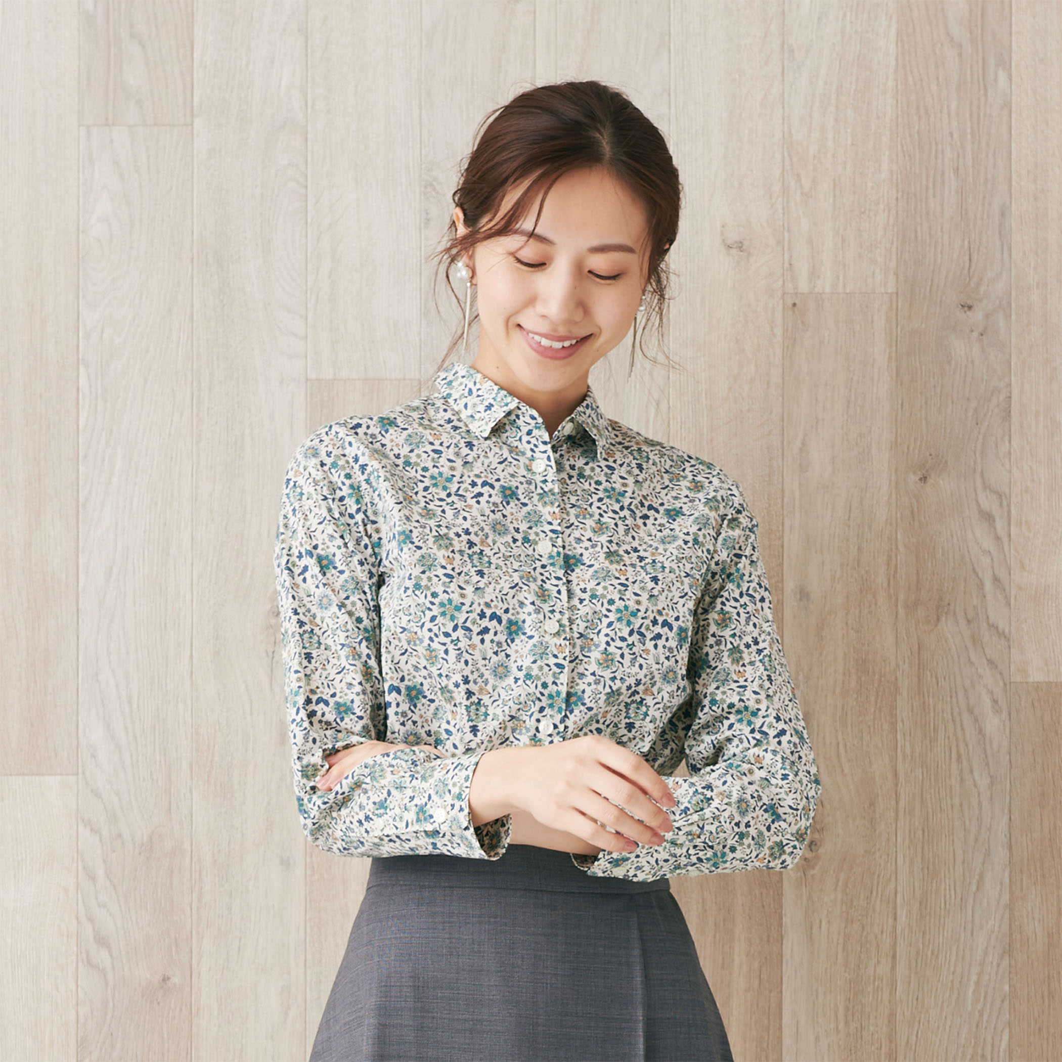 リバティプリント シャツブラウス