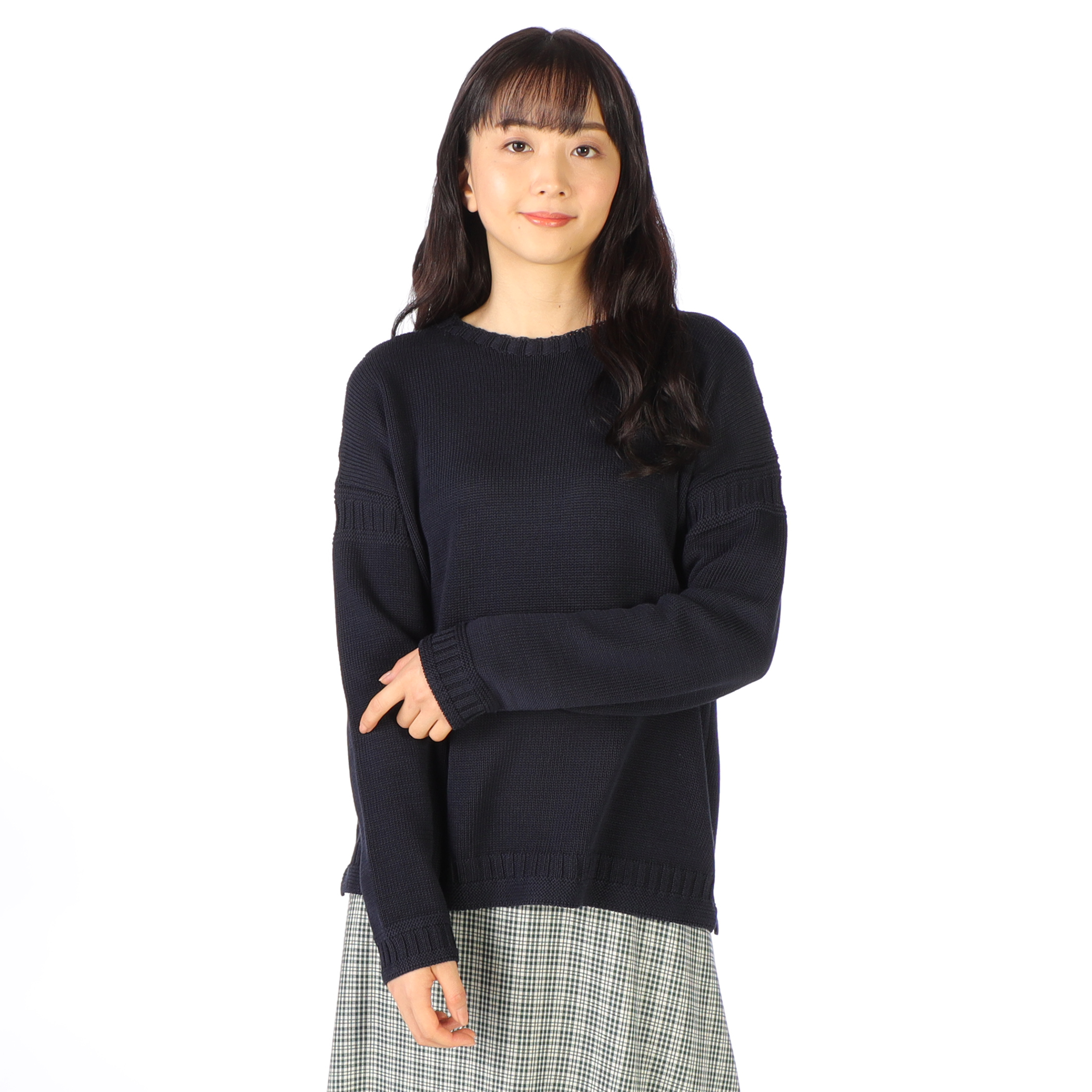 ミドルゲージコットンニット