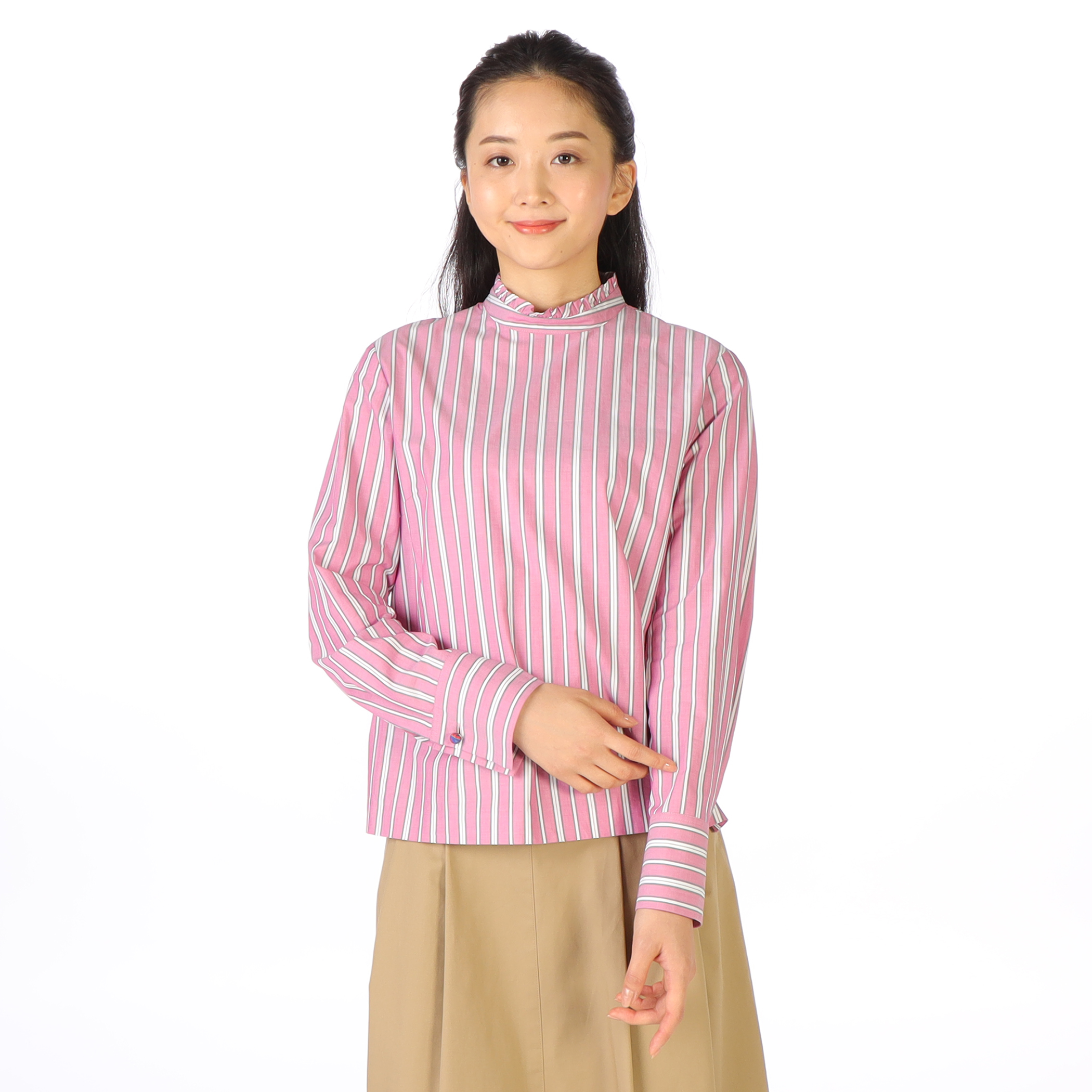 ボールドストライプブラウス