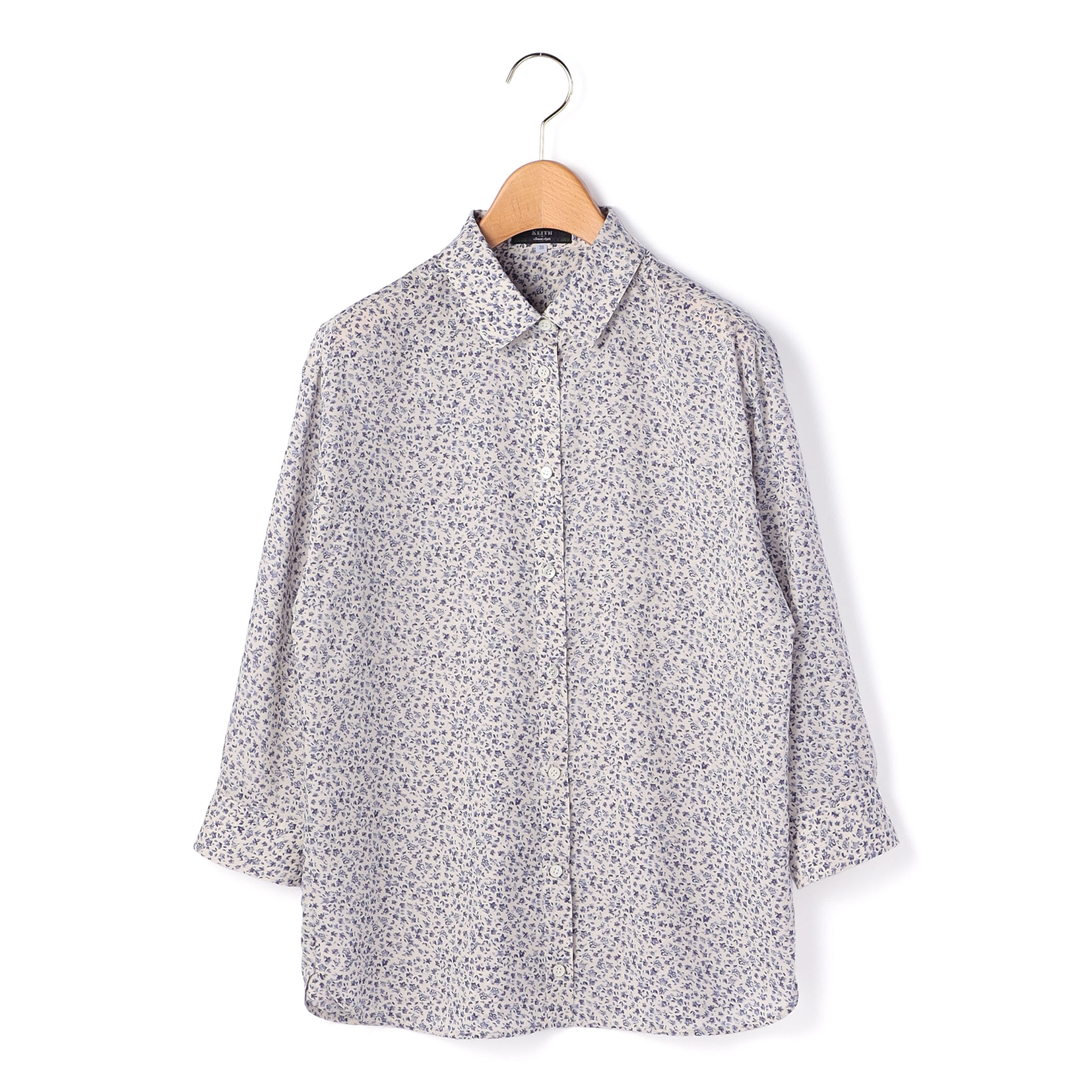 フラワーパターンシャツブラウス