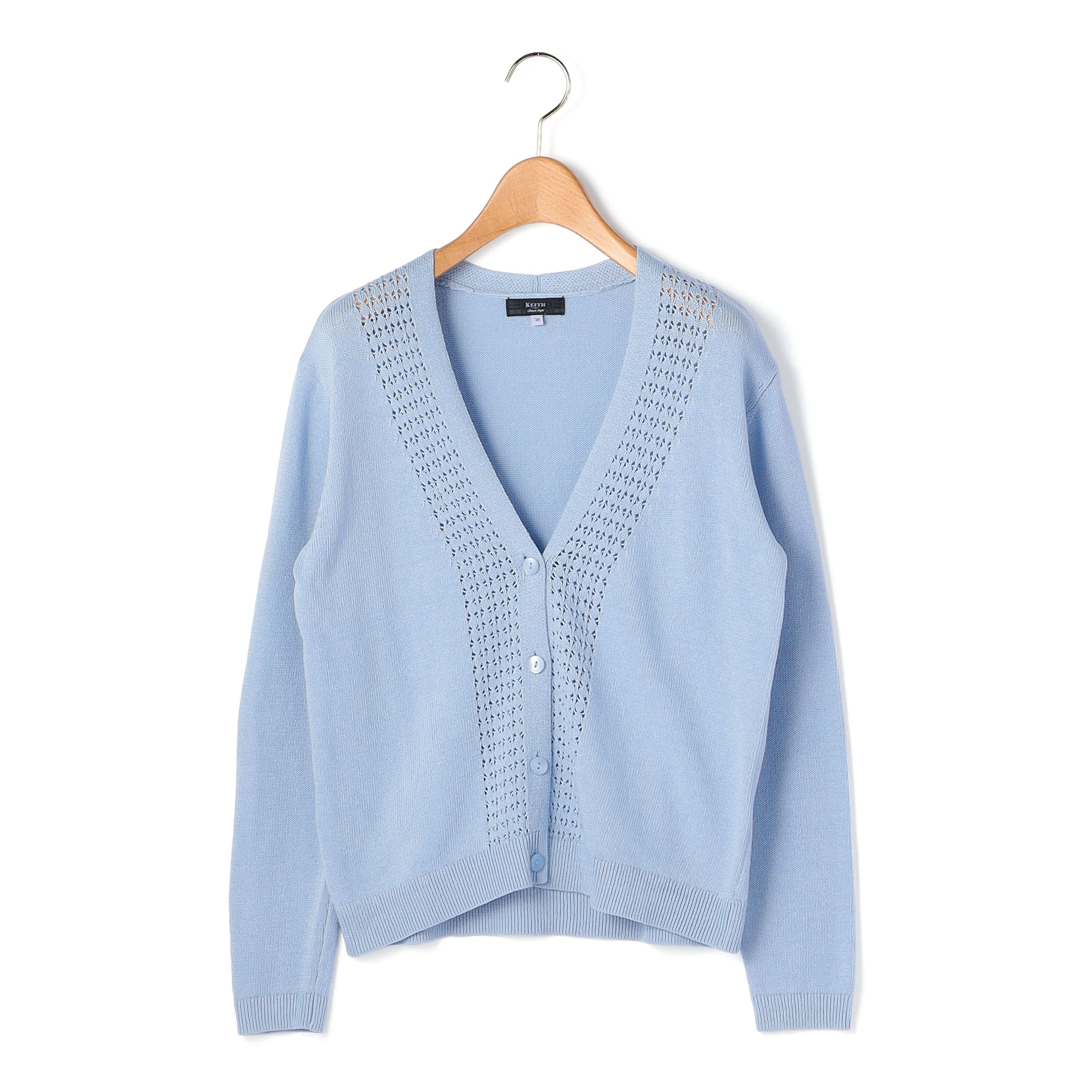 コットンアイレットニットカーディガン