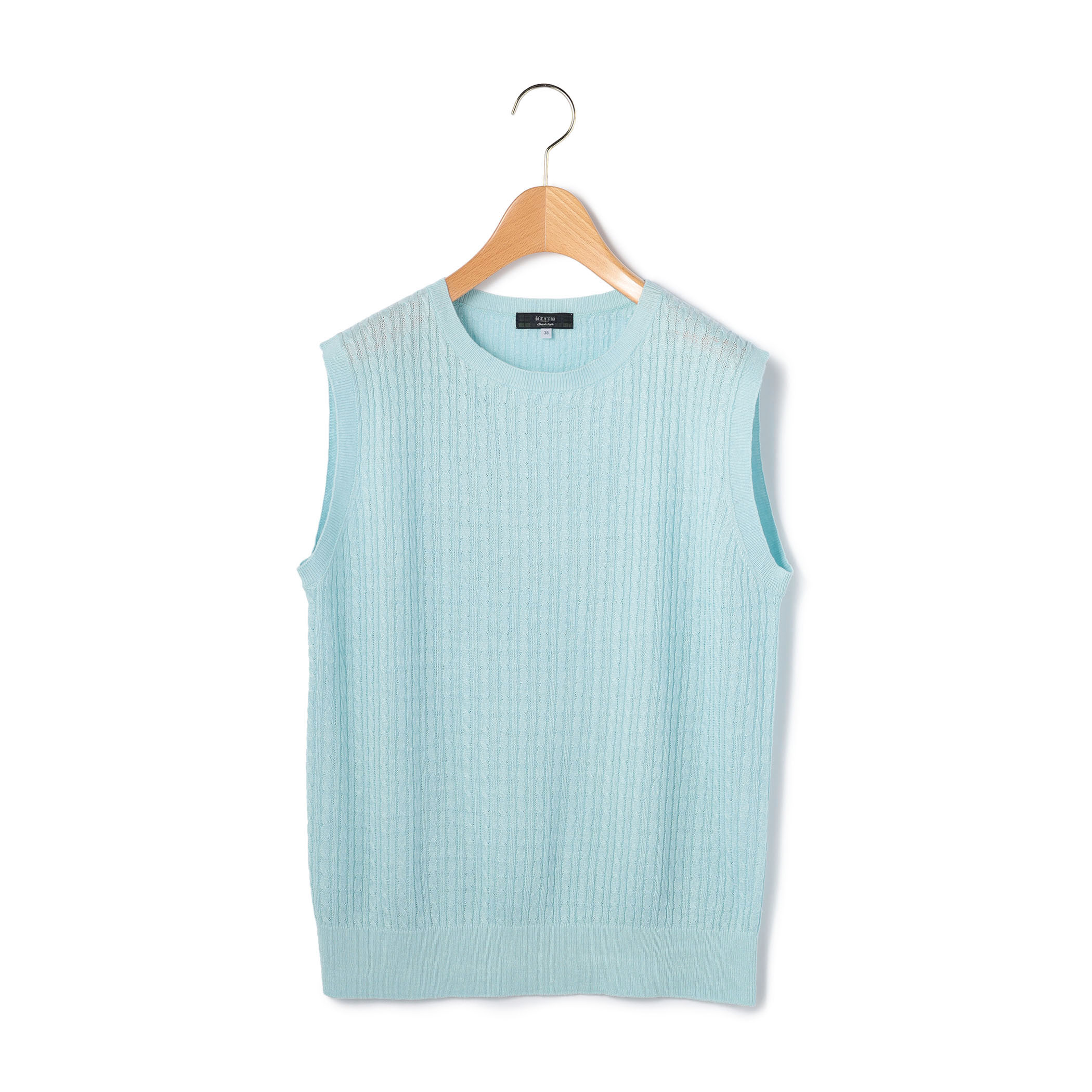 リネンノースリーブニット