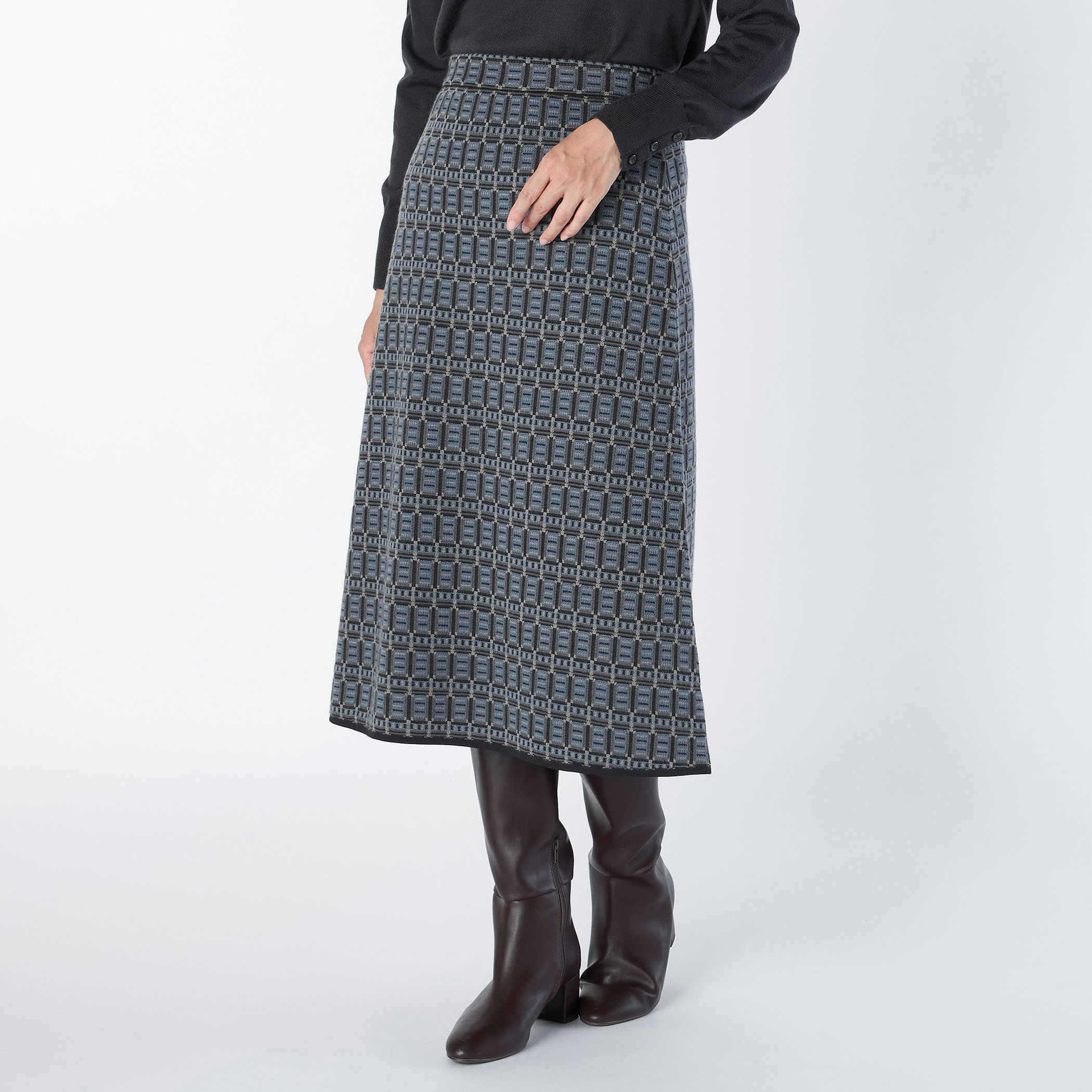 V&Aスクエアジャカードスカート