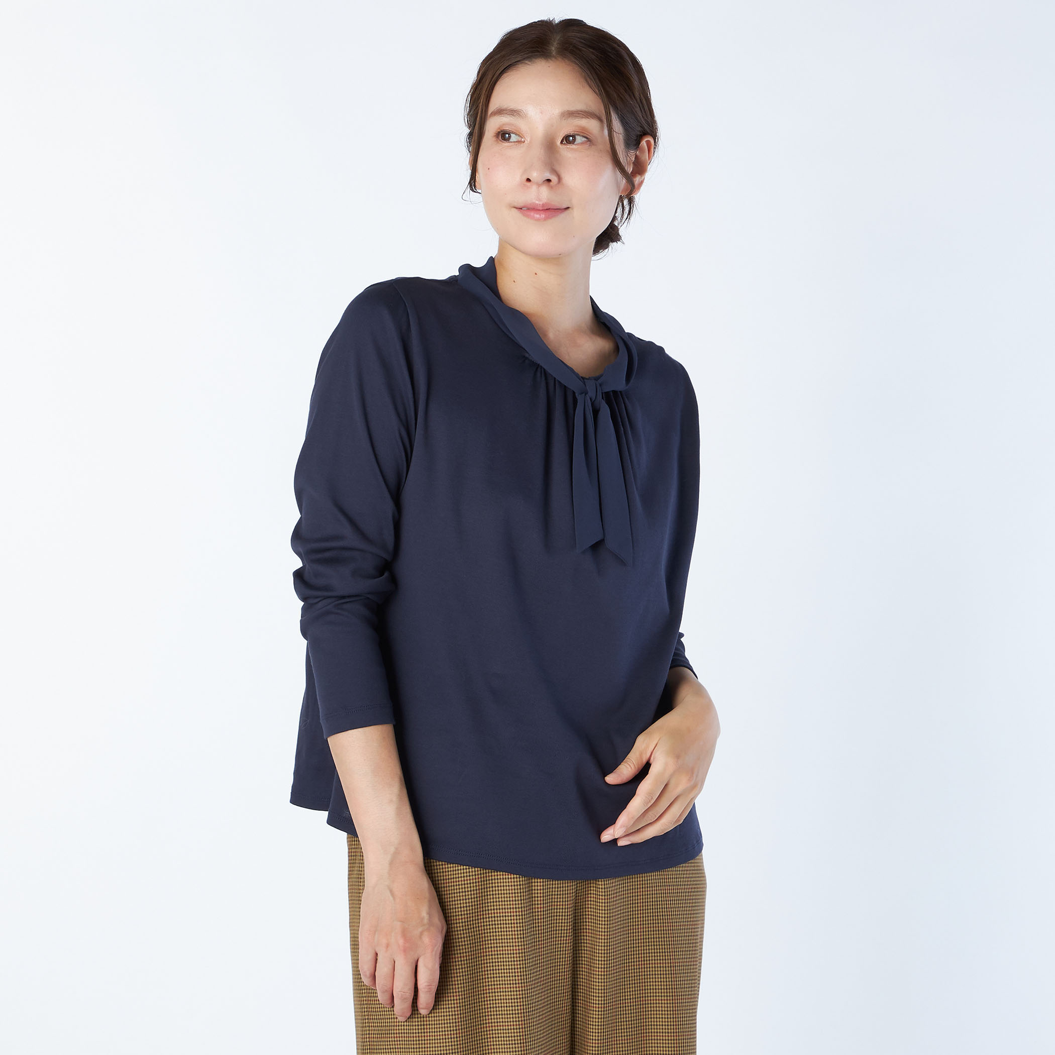 Naosリボンカラーカットソー